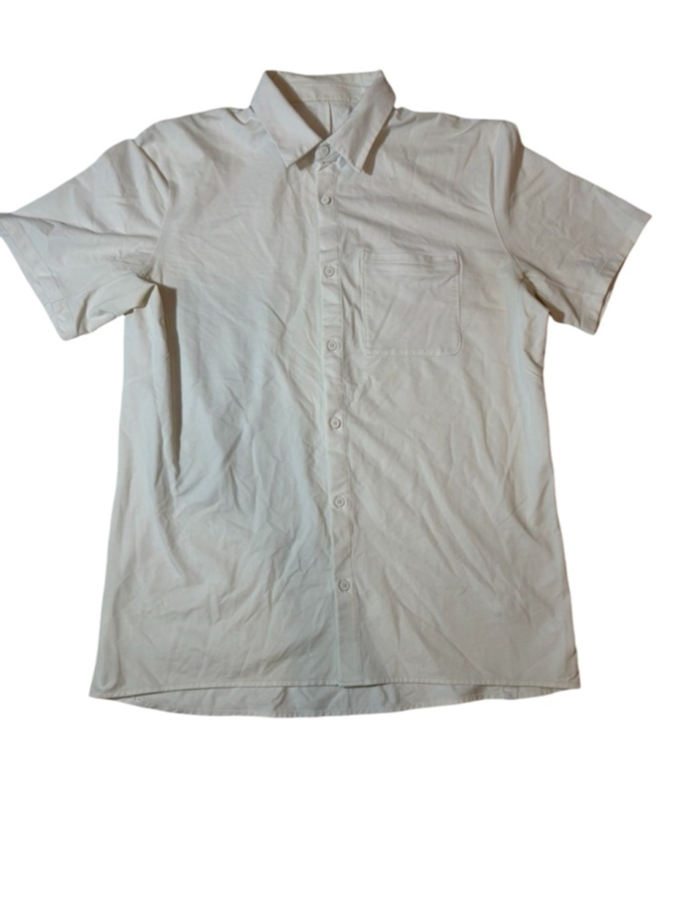 Lululemon White Performance Stretch Button Up Shirt Minimalist Techwear